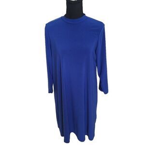 Nik and Nash Womens Dress Long Sleeve Mock Neck Royal Blue Size Medium